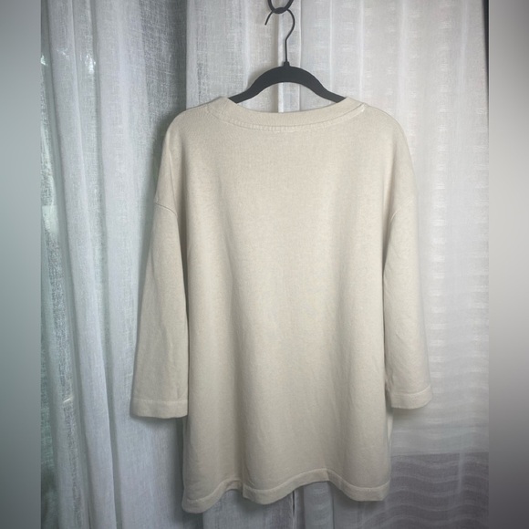 NWT Poetry Button Detail Top Hemp & Organic Cotton Size 16 Lagenlook Parchment - Picture 4 of 12